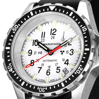 Thumbnail for Automatic Watch - Marathon Arctic Edition Medium Diver's Automatic (MSAR Auto) - 36mm White Dial No Government Markings Stainless Steel WW194026BRACE-MA-WD