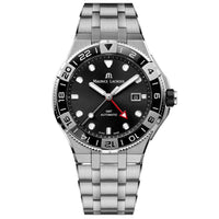 Thumbnail for Automatic Watch - Maurice Lacroix Men's Black Aikon Venturer GMT Stainless Steel Watch AI6158-SS002-330-1