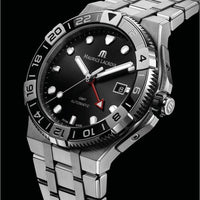 Thumbnail for Automatic Watch - Maurice Lacroix Men's Black Aikon Venturer GMT Stainless Steel Watch AI6158-SS002-330-1