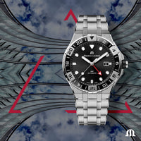 Thumbnail for Automatic Watch - Maurice Lacroix Men's Black Aikon Venturer GMT Stainless Steel Watch AI6158-SS002-330-1