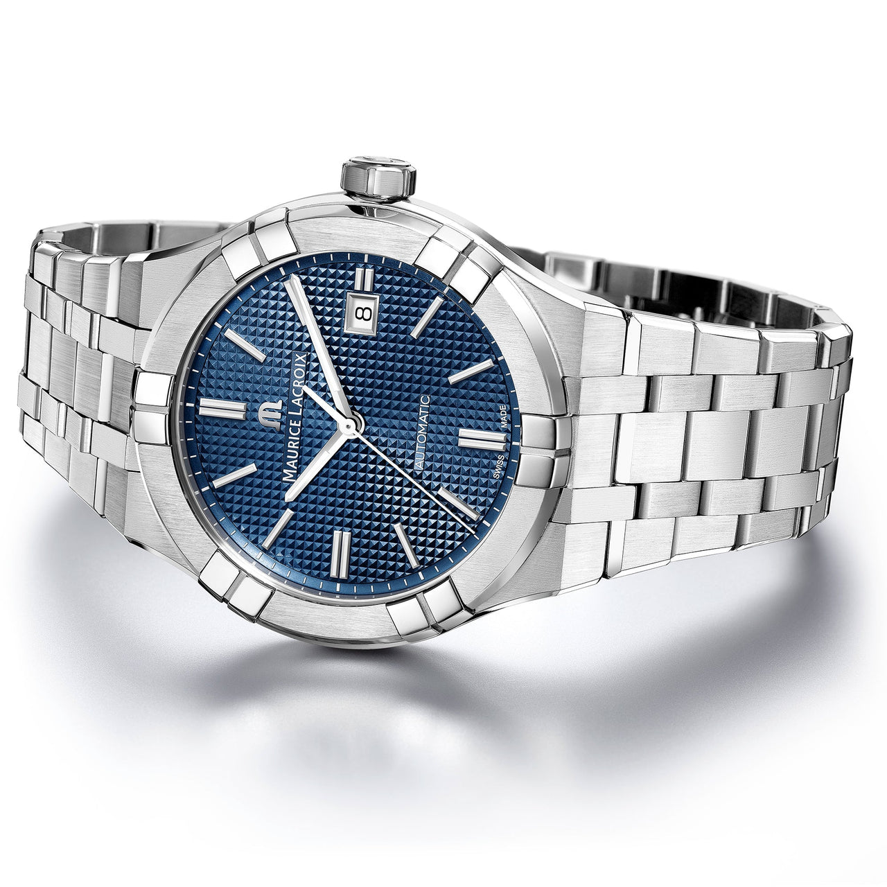 Automatic Watch - Maurice Lacroix Men's Blue Aikon Automatic Stainless Steel Watch AI6008-SS002-430-1