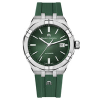 Thumbnail for Automatic Watch - Maurice Lacroix Men's Green Aikon Automatic Rubber Watch AI6008-SS000-630-5