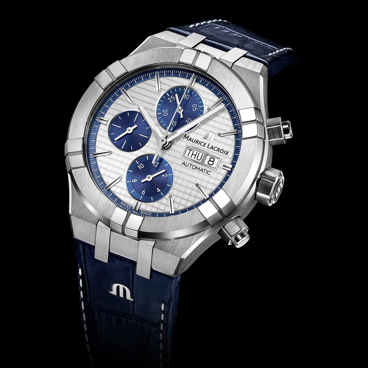 Automatic Watch - Maurice Lacroix Men's Silver Aikon Chronograph Watch AI6038-SS001-131-1