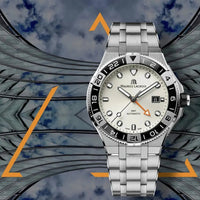 Thumbnail for Automatic Watch - Maurice Lacroix Men's White Aikon  Venturer GMT Stainless Steel Watch AI6158-SS002-130-1