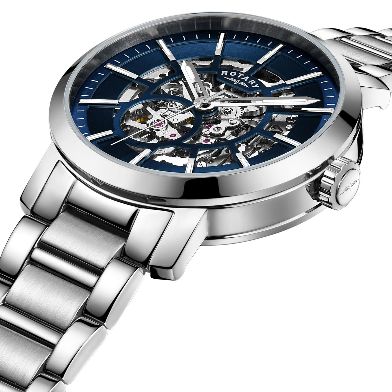 Automatic Watch - Rotary Greenwich Skeleton Men's Blue Watch GB05350/05