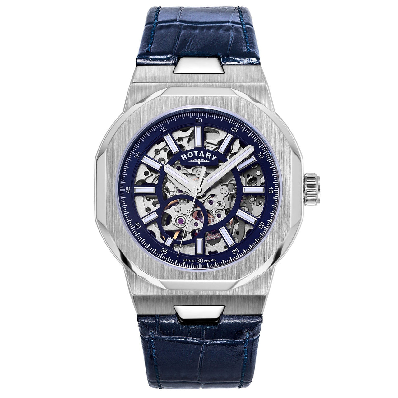 Automatic Watch - Rotary Regent Skeleton Men's Blue Watch GS05415/05