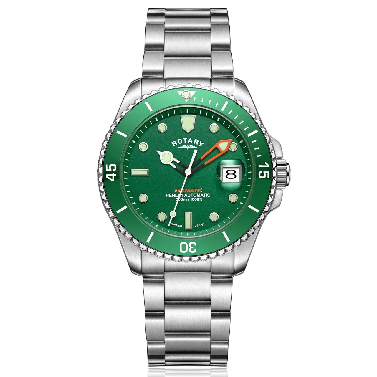 Automatic Watch - Rotary Seamatic Men's Green Watch GB05430/24