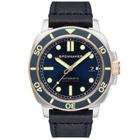 Thumbnail for Spinnaker Hull Diver Men’s Blue Leather Automatic Watch