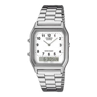 Thumbnail for Casio Watch Vintage Retro Dual Time Roman Steel