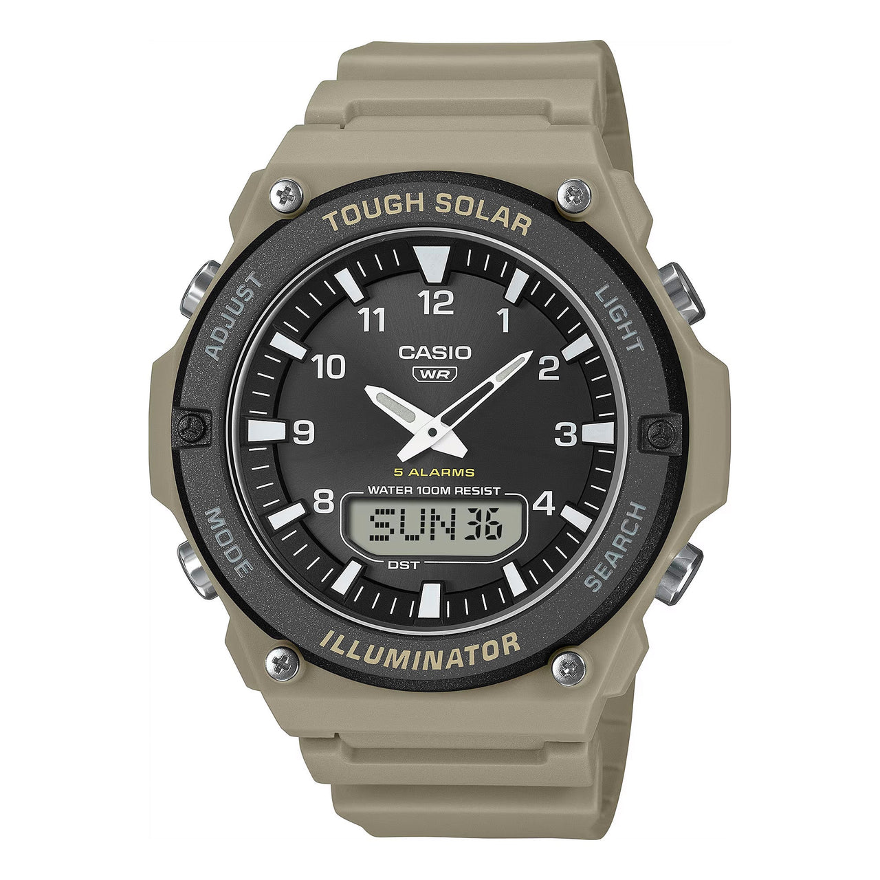 Casio Tough Solar 50mm Green Black Men's Watch