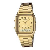 Thumbnail for Casio Watch Vintage Retro Dual Time Roman Gold