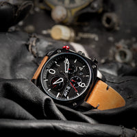 Thumbnail for Chronograph Watch - AVI-8 Charcoal Ember Brown Hawker Hunter Chronograph Watch AV-4052-02