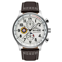 Thumbnail for Chronograph Watch - AVI-8 Classic White Hawker Hurricane Chronograph Watch AV-4011-01