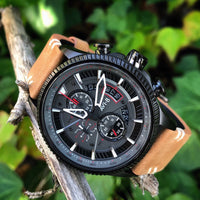 Thumbnail for Chronograph Watch - AVI-8 Scarlet Black Brown Hawker Hunter Chronograph Watch AV-4064-03