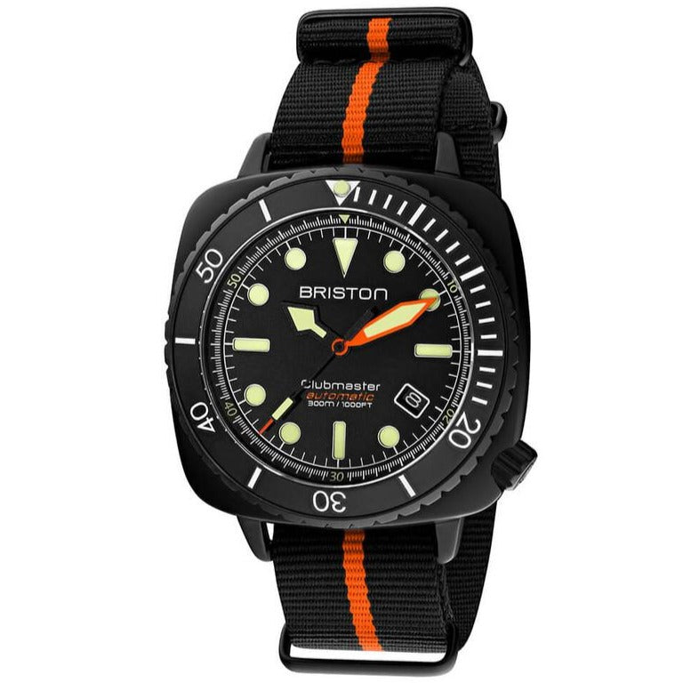 Chronograph Watch - Briston Black Diver Pro Automatic Watch 20644.PBAM.B.35.NBO