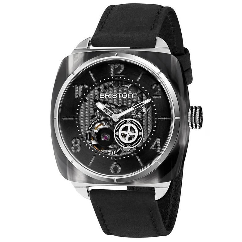 Chronograph Watch - Briston Black Streamliner Skeleton Automatic Watch 201042.SA.G.1.CH