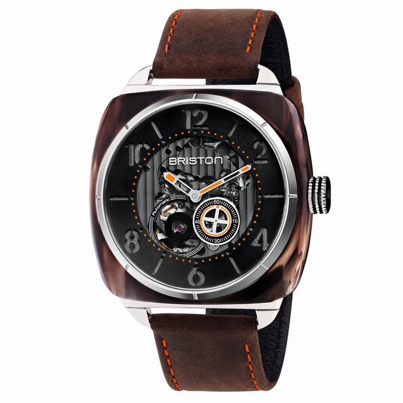 Chronograph Watch - Briston Brown Streamliner Skeleton Automatic Watch 201042.SA.BR.1.CH