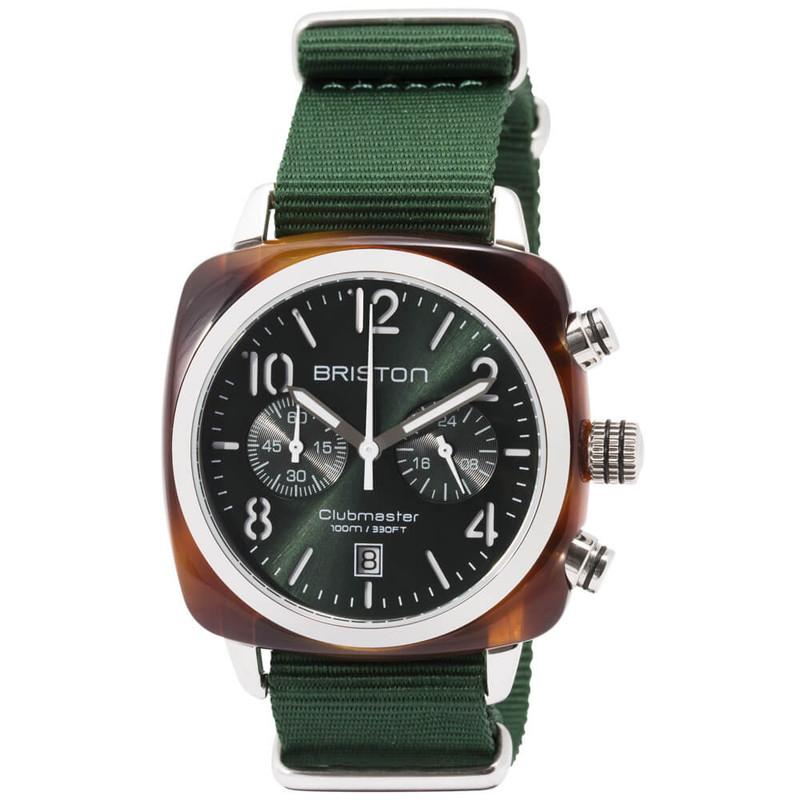 Chronograph Watch - Briston Green Clubmaster Classic Chronograph Watch 15140.SA.T.10.NBG