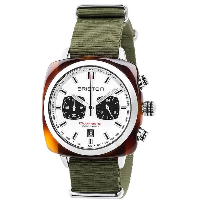 Chronograph Watch - Briston Green Clubmaster Sport Nylon Chronograph Briston Watch 17142.SA.TS.2.NGA