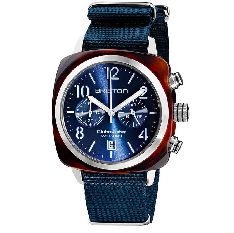 Chronograph Watch - Briston Midnight Blue Clubmaster Classic Chronograph Watch 19140.SA.T.33.NMB