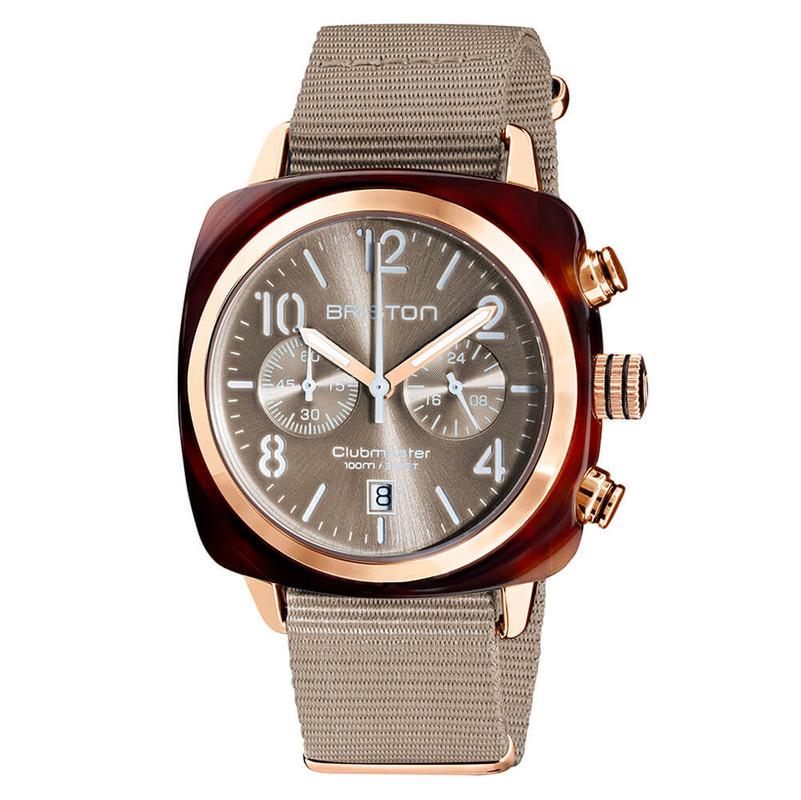 Chronograph Watch - Briston Taupe Clubmaster Classic Choronograph Watch 19140.PRA.T.30.NT