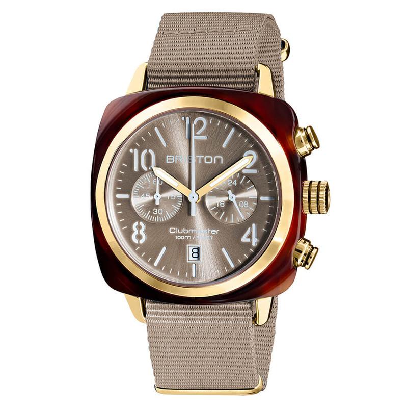 Chronograph Watch - Briston Taupe Clubmaster Classic Chronograph Watch 19140.PYA.T.30.NT