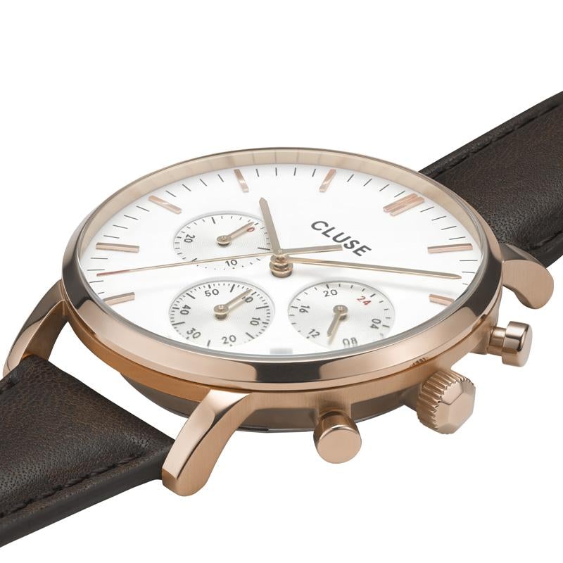 Chronograph Watch - Cluse Brown Aravis Chronograph Watch CW0101502002