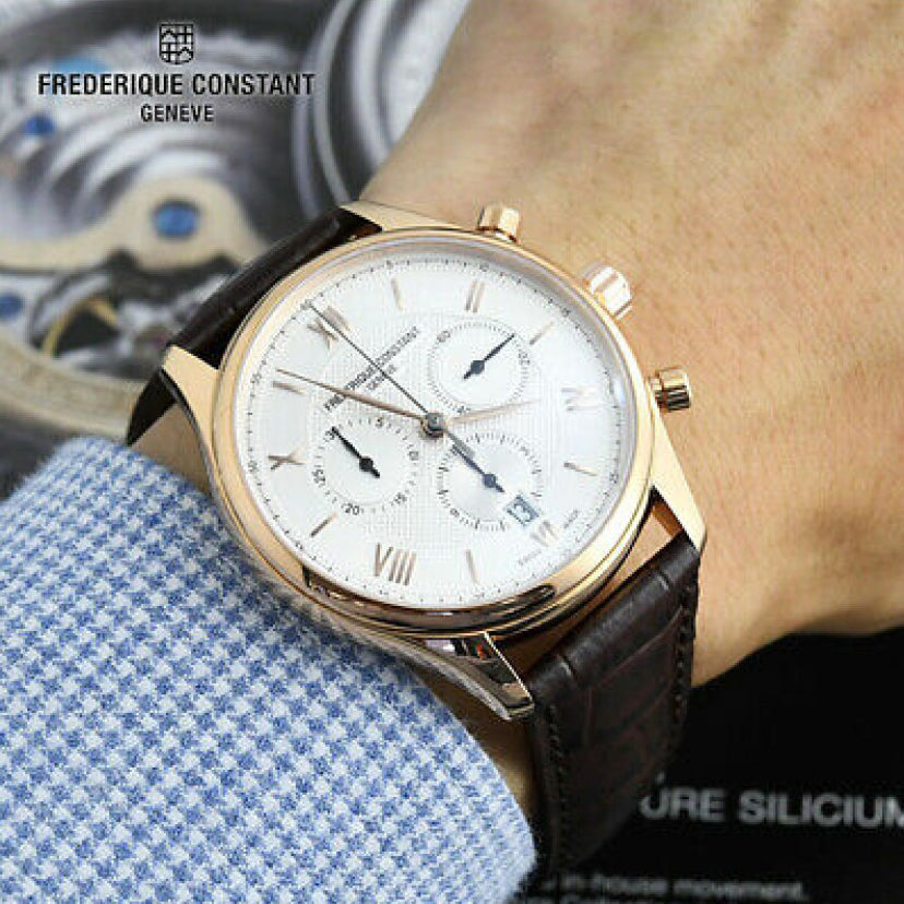 Chronograph Watch - Frederique Constant Men’s Fc Classic Quartz Chrono White Watch  FC-292MV5B4