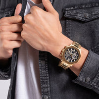 Thumbnail for Chronograph Watch - Guess Edge Men's Gold Watch GW0539G2