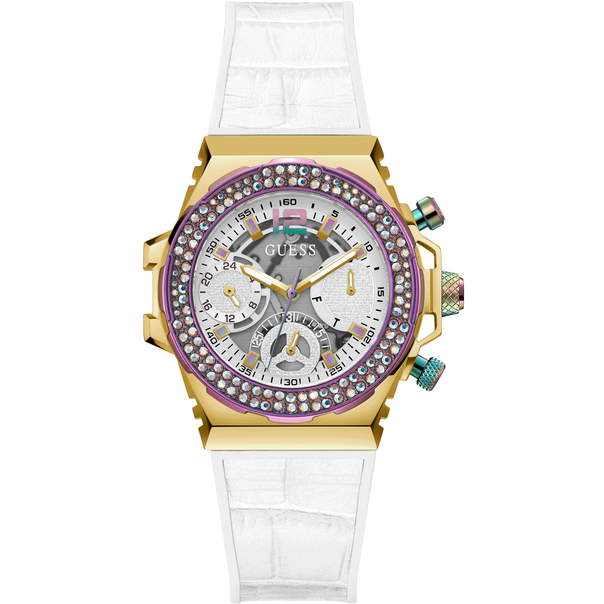 Chronograph Watch - Guess Fusion Ladies White Watch GW0553L2