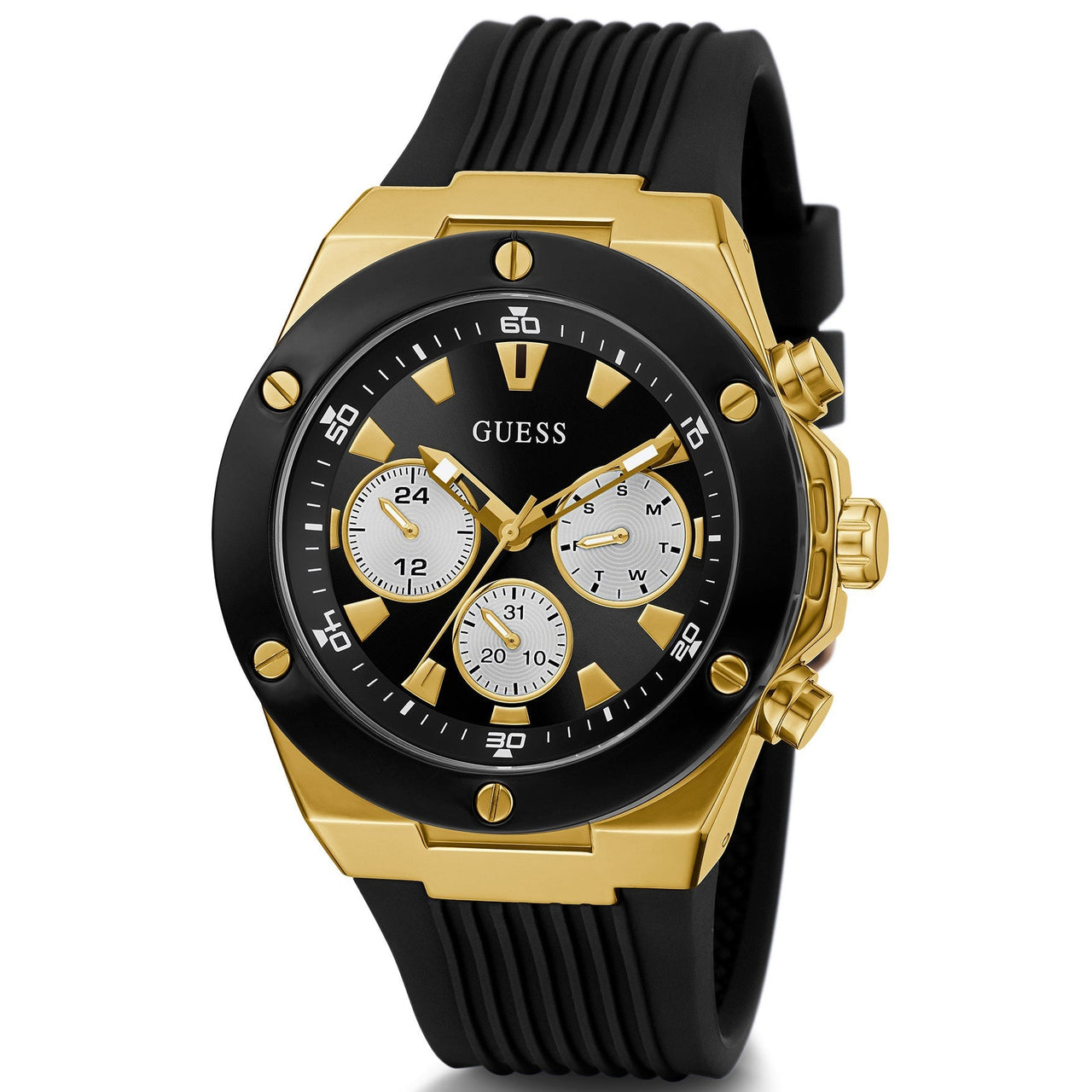 Guess GW0057G1 Men s Poseidon Black Watch from Watches and Crystals Watches Crystals