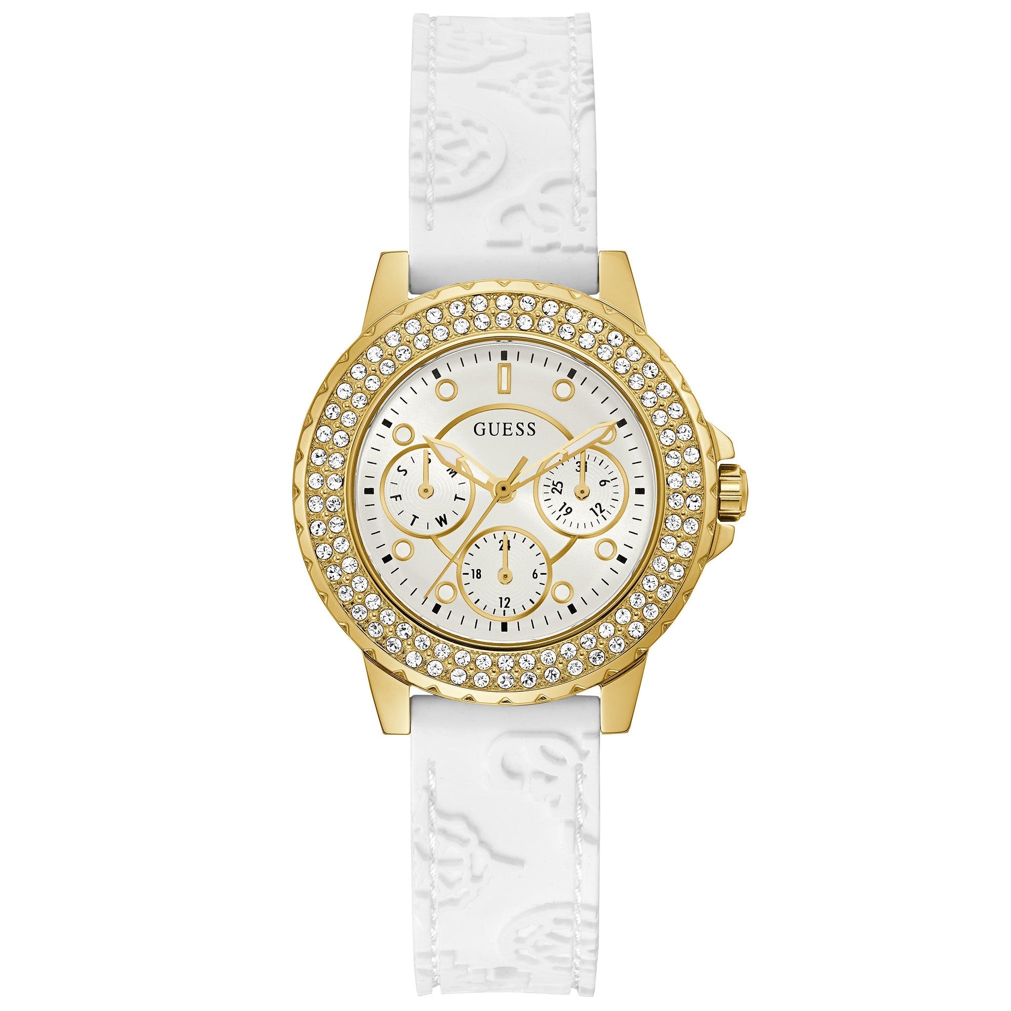 Chronograph Watch - Guess GW0411L1 Ladies Crown Jewel White Watch