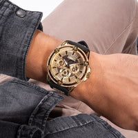 Thumbnail for Chronograph Watch - Guess King Men's Gold Watch GW0537G2