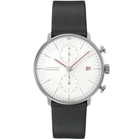 Thumbnail for Chronograph Watch - Junghans Max Bill Bauhaus Chronoscope Men's Black Watch 27/4303.02