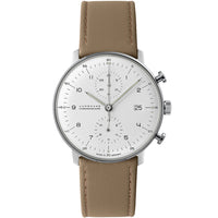 Thumbnail for Chronograph Watch - Junghans Max Bill Chronoscope Men's Beige Watch 27/4502.02