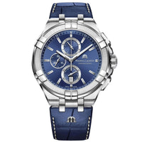 Thumbnail for Chronograph Watch - Maurice Lacroix Men's Blue Aikon Chrono Watch AI1018-SS001-430-1