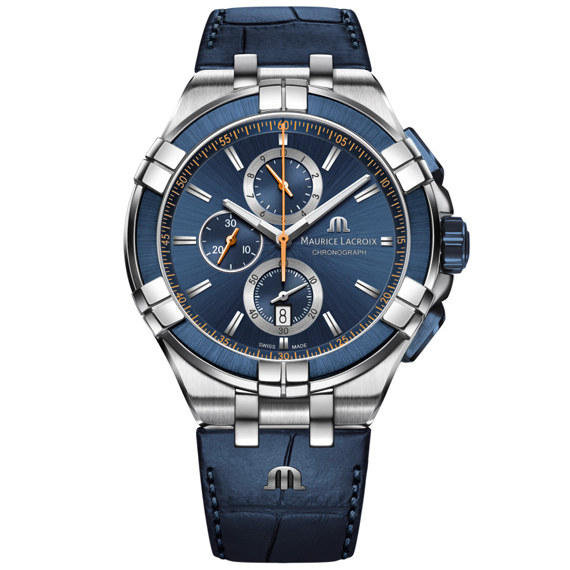 Chronograph Watch - Maurice Lacroix Men's Blue Aikon Chronograph Watch AI1018-SS001-432-4