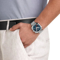 Thumbnail for Chronograph Watch - Mondaine Grand Cushion Chrono Square Men's Blue Watch  MSL.41440.LD.SET