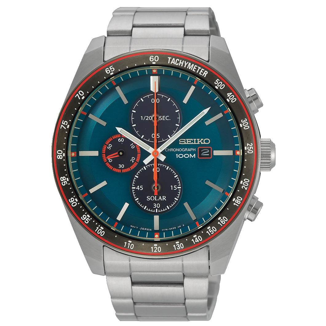 Seiko men's solar chronograph on sale