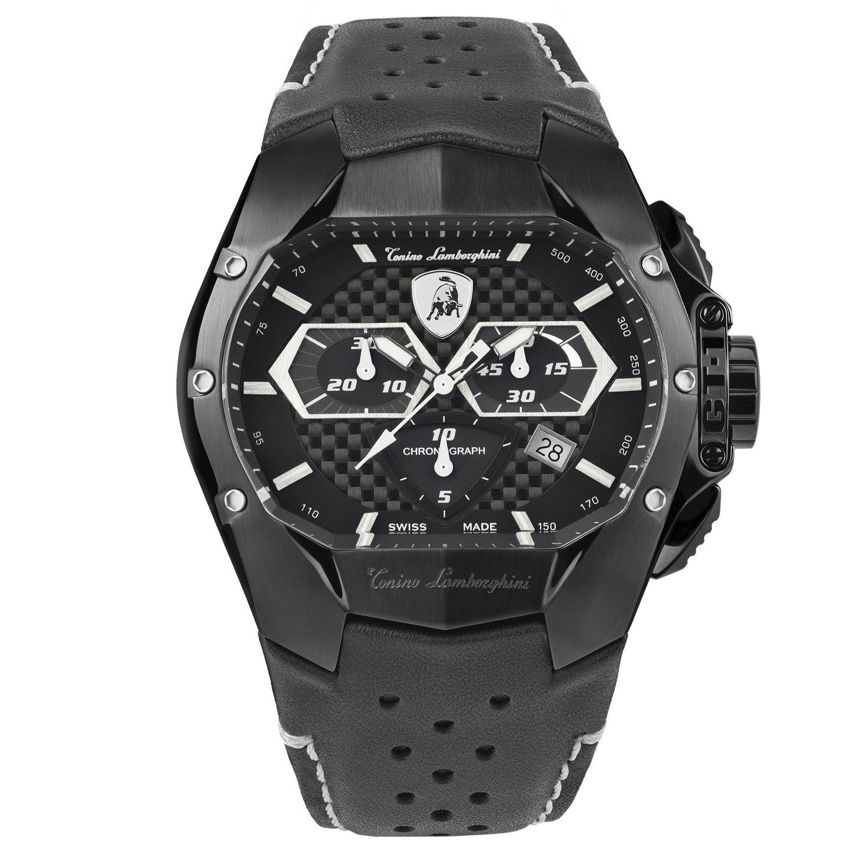 Chronograph Watch - Tonino Lamborghini T9GD Men's Black GT1 Chronograph Watch