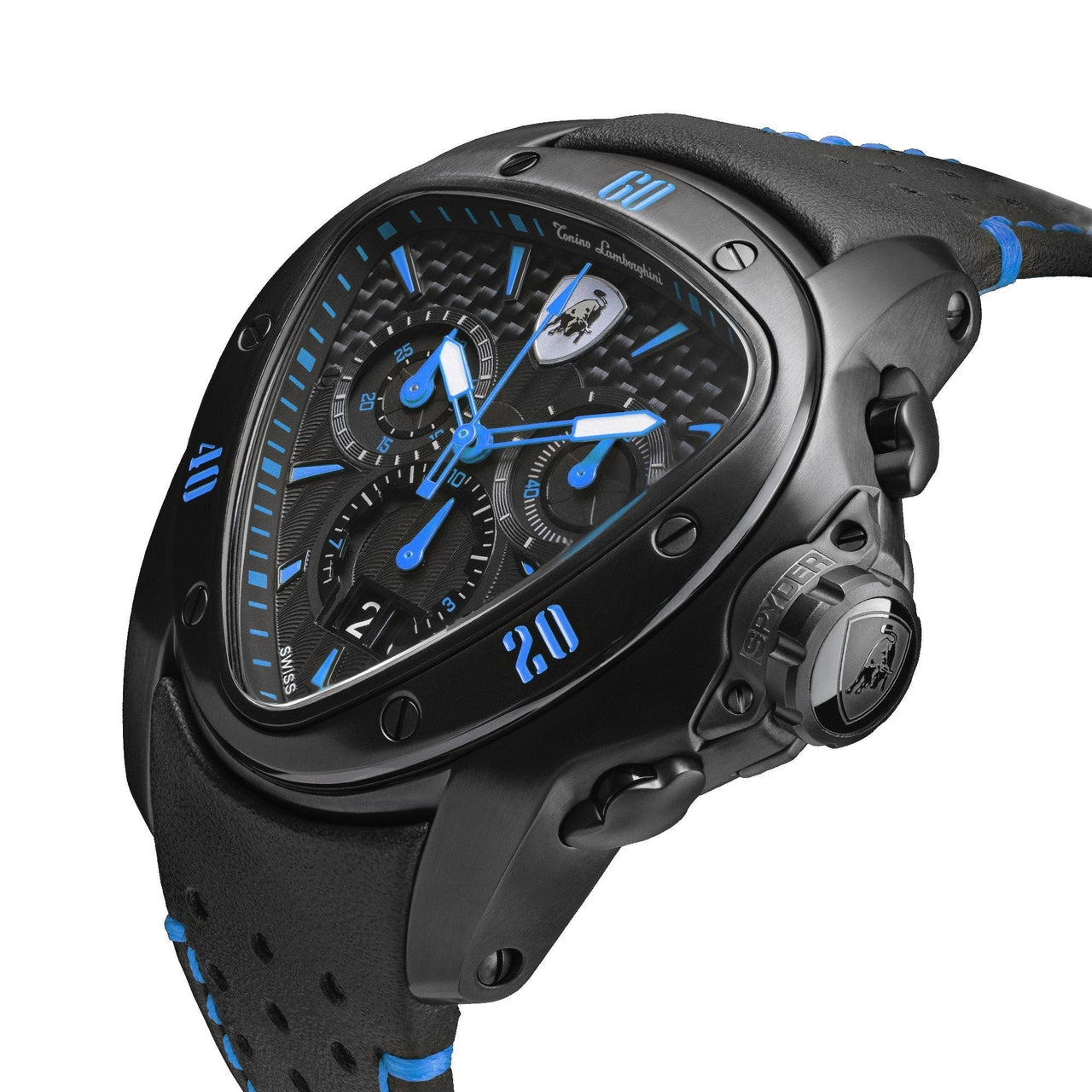 Chronograph Watch - Tonino Lamborghini T9SC Men's Black Spyder Chronograph Watch