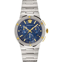 Thumbnail for Chronograph Watch - Versace Greca Logo CHR Men's Blue Watch VEZ900221