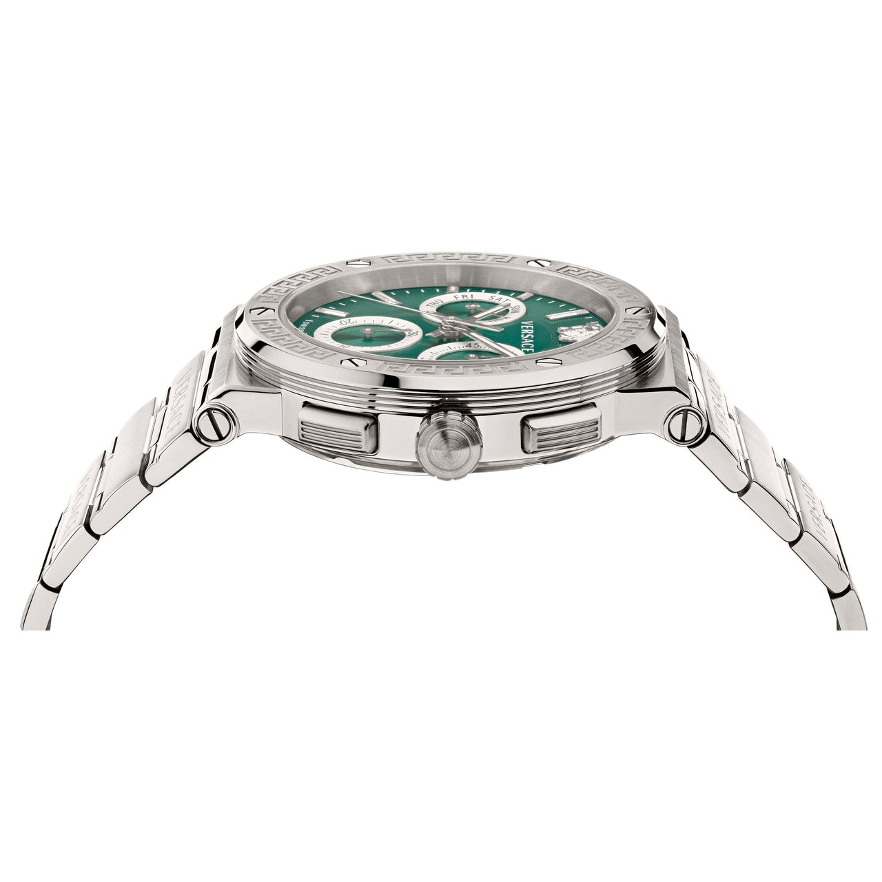 Chronograph Watch - Versace Greca Logo Men's Green Watch VEZ900121