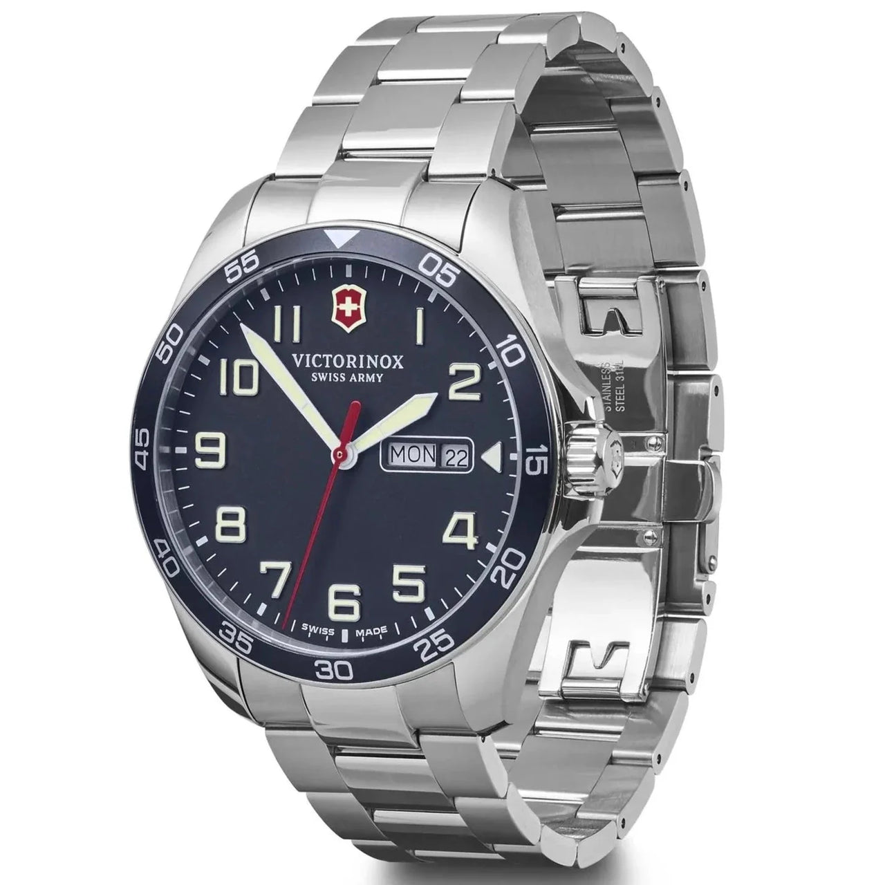 Chronograph Watch - Victorinox FieldForce 3H Men's Silver Watch 241851