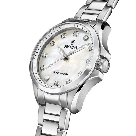 Festina Solar Energy Ladies Mother Of Pearl Watch