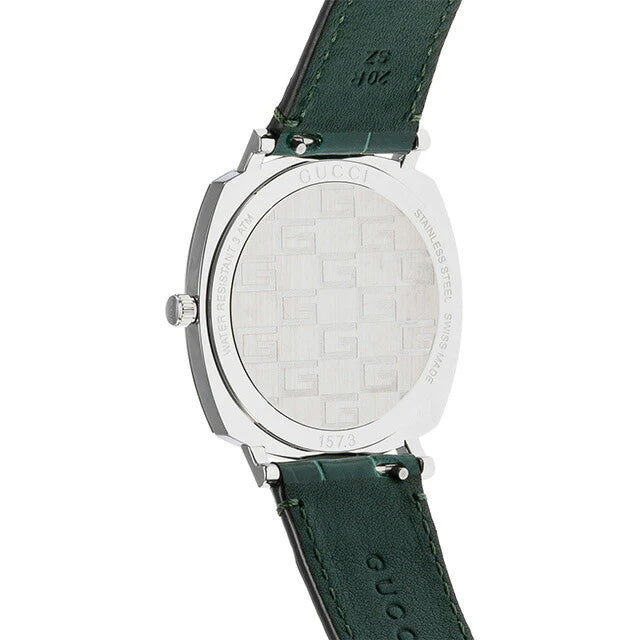 Gucci Unisex Watch 38mm Grip Silver Green Alligator