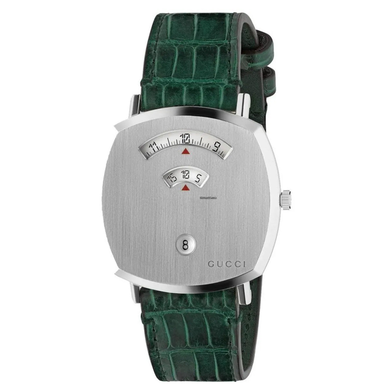【新品未使用】グッチ グリップウォッチ グリーンクロコYA1574105 ワニ革 Gucci Grip 38mm Unisex Silver Dial Watch YA157414 – Watches & Crystals