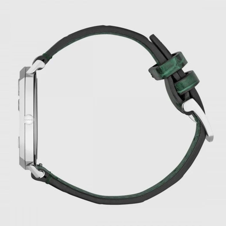 Gucci Unisex Watch 38mm Grip Silver Green Alligator