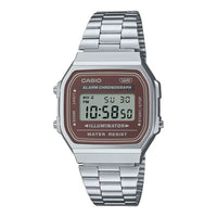 Thumbnail for Casio A168WA-5AYDF Unisex Brown Silver Digital Watch