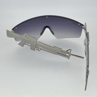 Thumbnail for Jeremy Scott Sunglasses Gun Metal Shield Special Edition JSM16C2SUN - Watches & Crystals